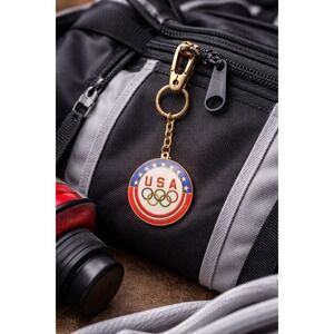 Vintage 2002 USA Olympic Keychain Salt Lake City Key Ring